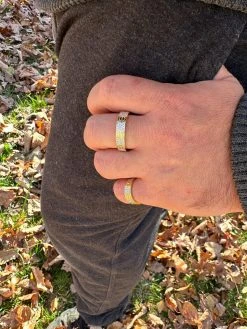 Real Moissanite "Screw" Eternity Band Love Ring 14k Gold Vermeil 925 Silver 5mm -Harlem Bling Shop harlembling real moissanite screw eternity band love ring 14k gold vermeil 925 silver 5mm 48979.1700020752