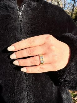 Real Moissanite "Screw" Eternity Band Love Ring 14k Gold Vermeil 925 Silver 5mm -Harlem Bling Shop harlembling real moissanite screw eternity band love ring 14k gold vermeil 925 silver 5mm 80378.1700020773