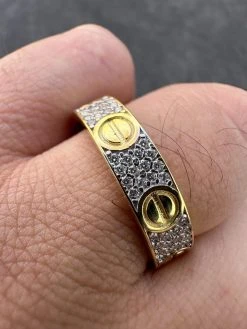 Real Moissanite "Screw" Eternity Band Love Ring 14k Gold Vermeil 925 Silver 5mm -Harlem Bling Shop harlembling real moissanite screw eternity band love ring 14k gold vermeil 925 silver 5mm 82737.1700020683