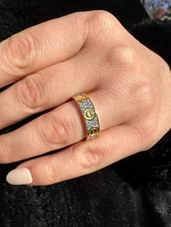 Real Moissanite "Screw" Eternity Band Love Ring 14k Gold Vermeil 925 Silver 5mm -Harlem Bling Shop harlembling real moissanite screw eternity band love ring 14k gold vermeil 925 silver 5mm 97599.1700020749