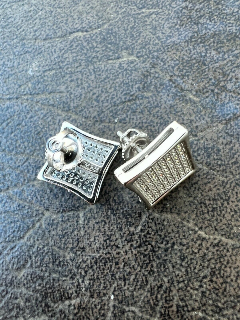 Real Moissanite Screwback Square Kite Earrings Passes Diamond Tester 4mm-18mm 7 Real Moissanite Screwback Square Kite Earrings Passes Diamond Tester 4mm-18mm - Image 5