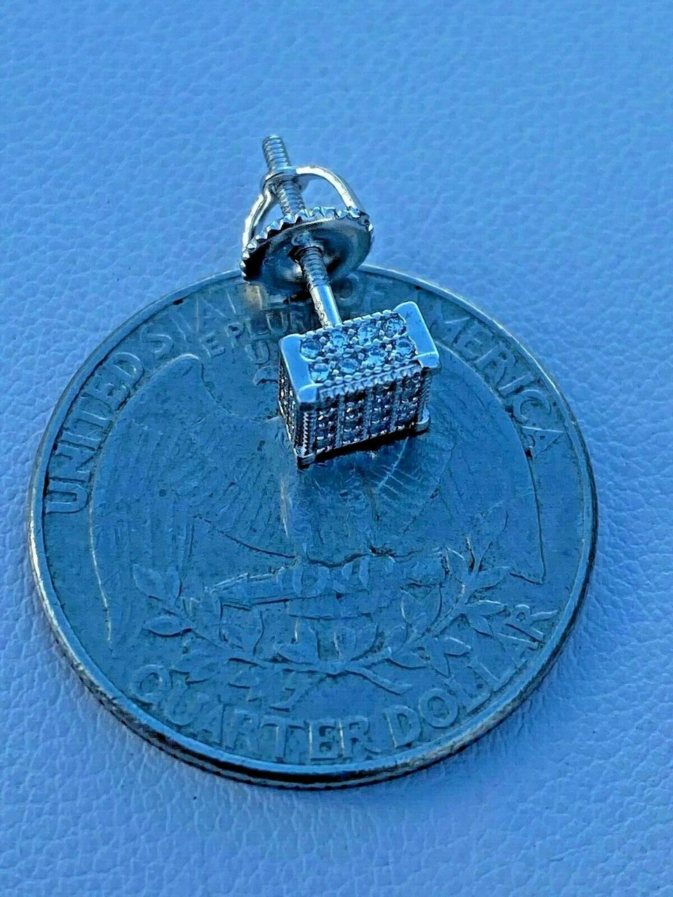 Real Moissanite Silver Small Cube Iced Hip Hop Earrings Stud Pass Diamond Tester 10 Real Moissanite Silver Small Cube Iced Hip Hop Earrings Stud Pass Diamond Tester - Image 8