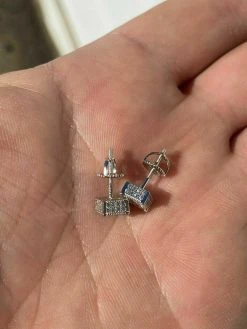 Real Moissanite Silver Small Cube Iced Hip Hop Earrings Stud Pass Diamond Tester 18 Real Moissanite Silver Small Cube Iced Hip Hop Earrings Stud Pass Diamond Tester -Harlem Bling Shop harlembling real moissanite silver small cube iced hip hop earrings stud pass diamond tester 14607.1664361271