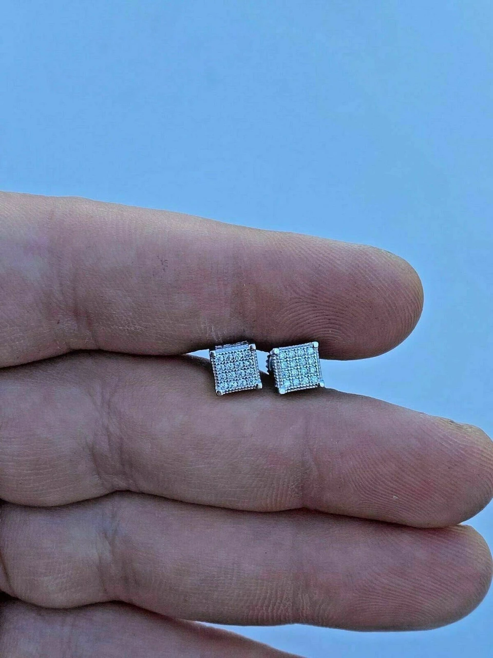 Real Moissanite Silver Small Cube Iced Hip Hop Earrings Stud Pass Diamond Tester 9 Real Moissanite Silver Small Cube Iced Hip Hop Earrings Stud Pass Diamond Tester - Image 7