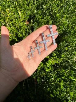 Real MOISSANITE Solid 10k White Gold Iced Tennis Cross Pendant Necklace 5 Sizes 34 Real MOISSANITE Solid 10k White Gold Iced Tennis Cross Pendant Necklace 5 Sizes -Harlem Bling Shop harlembling real moissanite solid 10k white gold iced tennis cross pendant necklace 5 sizes 04825.1696645476