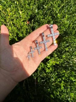 Real MOISSANITE Solid 10k White Gold Iced Tennis Cross Pendant Necklace 5 Sizes 35 Real MOISSANITE Solid 10k White Gold Iced Tennis Cross Pendant Necklace 5 Sizes -Harlem Bling Shop harlembling real moissanite solid 10k white gold iced tennis cross pendant necklace 5 sizes 52735.1696645561