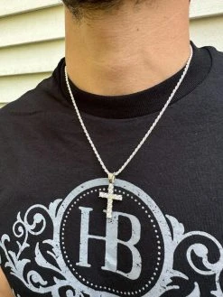 Real MOISSANITE Solid 10k White Gold Iced Tennis Cross Pendant Necklace 5 Sizes 37 Real MOISSANITE Solid 10k White Gold Iced Tennis Cross Pendant Necklace 5 Sizes -Harlem Bling Shop harlembling real moissanite solid 10k white gold iced tennis cross pendant necklace 5 sizes 87773.1696645535