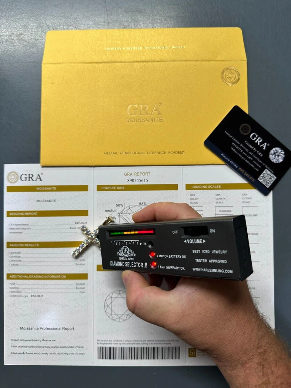 Real MOISSANITE Solid 10k Yellow Gold Iced Tennis Cross Pendant Necklace 5 Sizes 21 Real MOISSANITE Solid 10k Yellow Gold Iced Tennis Cross Pendant Necklace 5 Sizes - Image 19