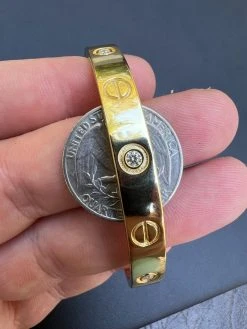 Real MOISSANITE Solid 14k Gold Plated 925 Silver Bangle Bracelet Mens Or Ladies -Harlem Bling Shop harlembling real moissanite solid 14k gold plated 925 silver bangle bracelet mens or ladies 46346.1665236144