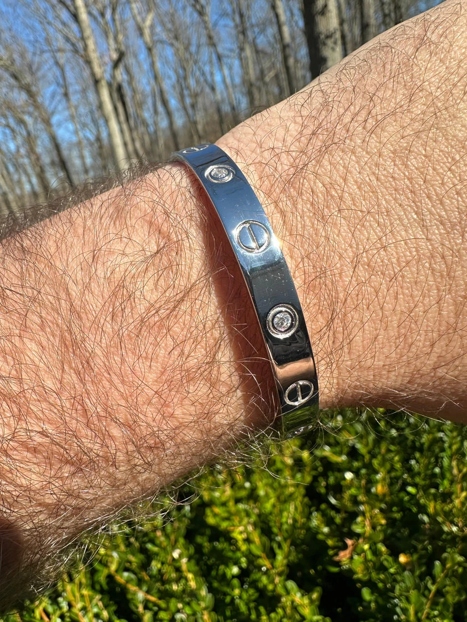 Real MOISSANITE Solid 925 Silver Bangle Bracelet Mens Or Ladies 17 Real MOISSANITE Solid 925 Silver Bangle Bracelet Mens Or Ladies - Image 15