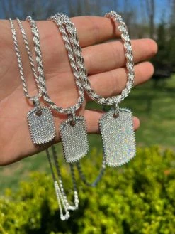 Real MOISSANITE Solid 925 Silver Dog Tag Iced Hip Hop Pendant Necklace - 3 Sizes 16 Real MOISSANITE Solid 925 Silver Dog Tag Iced Hip Hop Pendant Necklace - 3 Sizes -Harlem Bling Shop harlembling real moissanite solid 925 silver dog tag iced hip hop pendant necklace 3 sizes 20361.1664356062