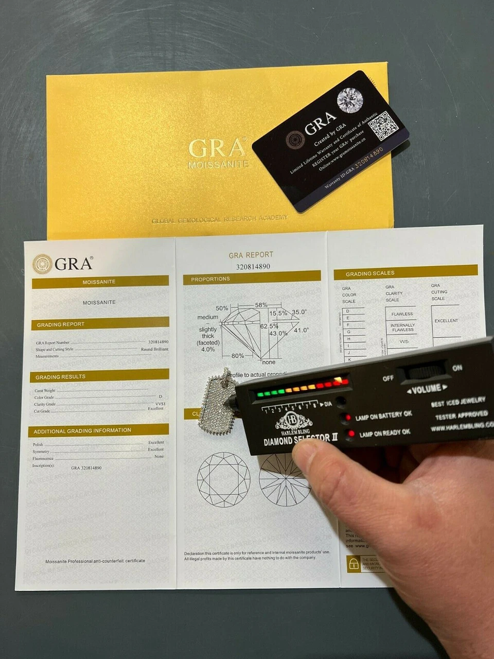 Real MOISSANITE Solid 925 Silver Dog Tag Iced Hip Hop Pendant Necklace - 3 Sizes 14 Real MOISSANITE Solid 925 Silver Dog Tag Iced Hip Hop Pendant Necklace - 3 Sizes - Image 12