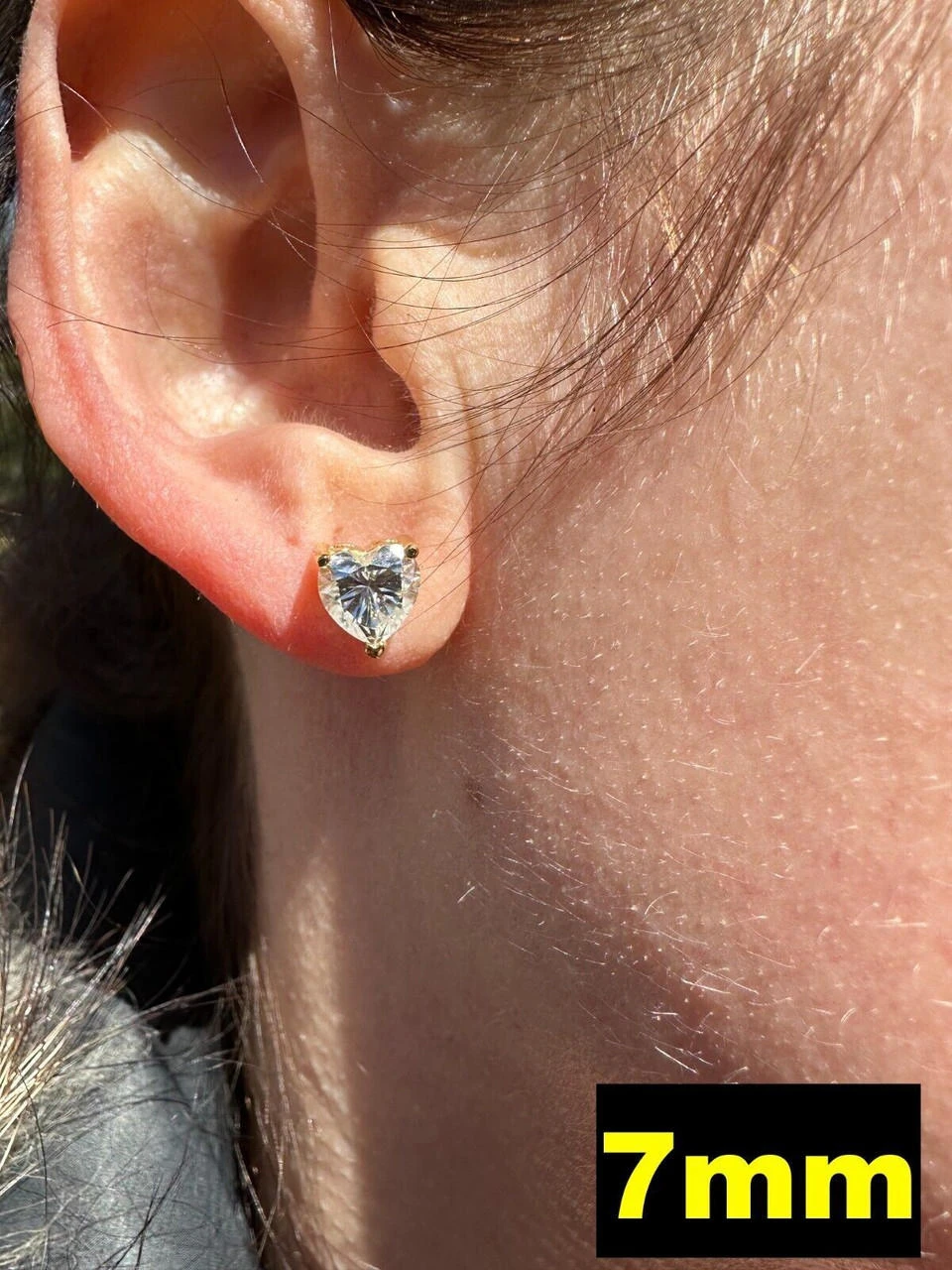 Real Moissanite Solitaire Stud Earrings Heart Shape Cut 14k Gold Over 925 Silver 13 Real Moissanite Solitaire Stud Earrings Heart Shape Cut 14k Gold Over 925 Silver - Image 11