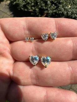 Real Moissanite Solitaire Stud Earrings Heart Shape Cut 14k Gold Over 925 Silver 35 Real Moissanite Solitaire Stud Earrings Heart Shape Cut 14k Gold Over 925 Silver -Harlem Bling Shop harlembling real moissanite solitaire stud earrings heart shape cut 14k gold over 925 silver 86366.1680292087