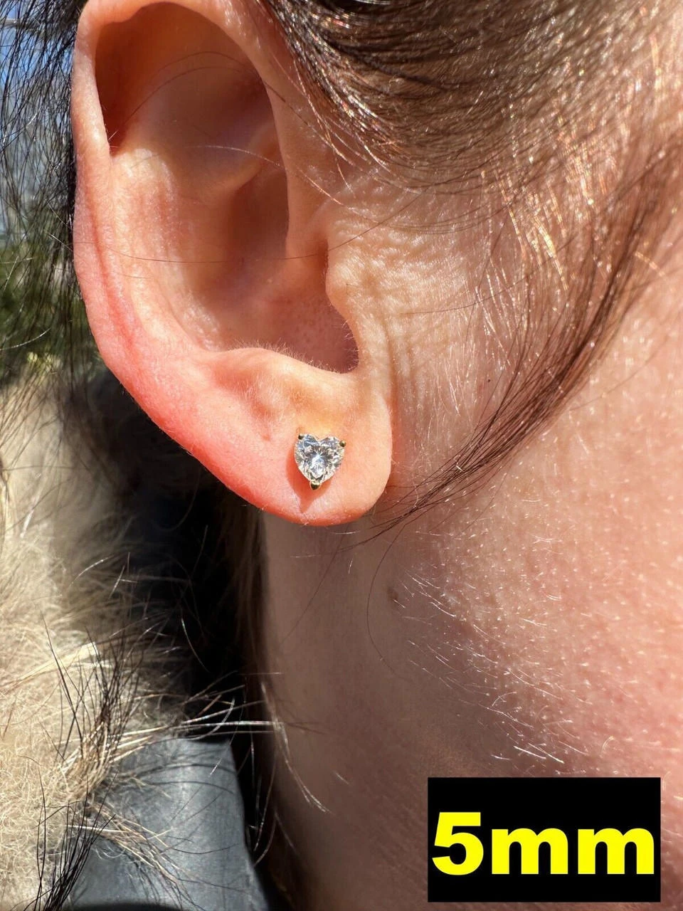 Real Moissanite Solitaire Stud Earrings Heart Shape Cut 14k Gold Over 925 Silver 11 Real Moissanite Solitaire Stud Earrings Heart Shape Cut 14k Gold Over 925 Silver - Image 9