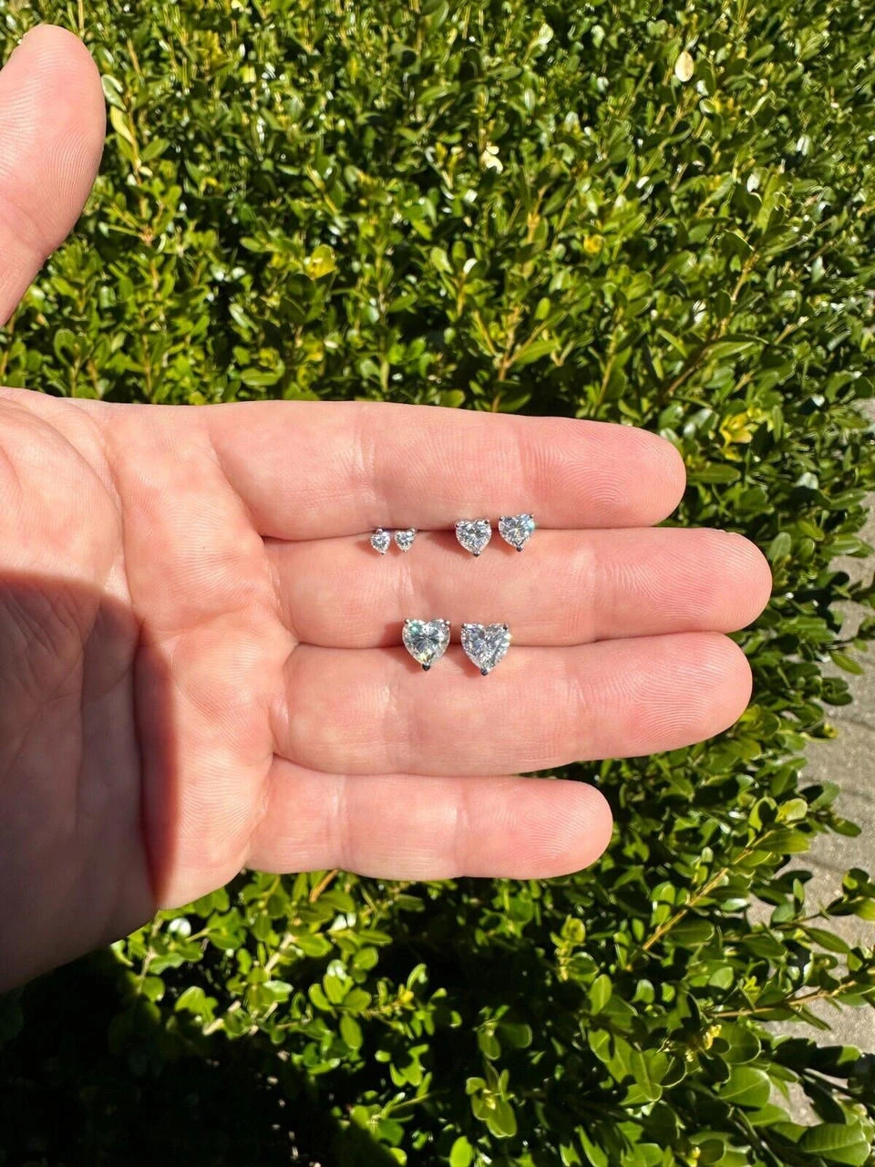 Real Moissanite Solitaire Stud Earrings Heart Shaped Fancy Cut 925 Silver 3-7mm 12 Real Moissanite Solitaire Stud Earrings Heart Shaped Fancy Cut 925 Silver 3-7mm - Image 10