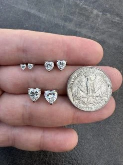 Real Moissanite Solitaire Stud Earrings Heart Shaped Fancy Cut 925 Silver 3-7mm 30 Real Moissanite Solitaire Stud Earrings Heart Shaped Fancy Cut 925 Silver 3-7mm -Harlem Bling Shop harlembling real moissanite solitaire stud earrings heart shaped fancy cut 925 silver 3 7mm 07906.1680292005