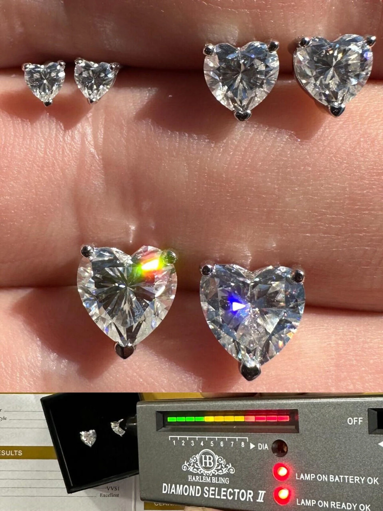 Real Moissanite Solitaire Stud Earrings Heart Shaped Fancy Cut 925 Silver 3-7mm 3 Real Moissanite Solitaire Stud Earrings Heart Shaped Fancy Cut 925 Silver 3-7mm