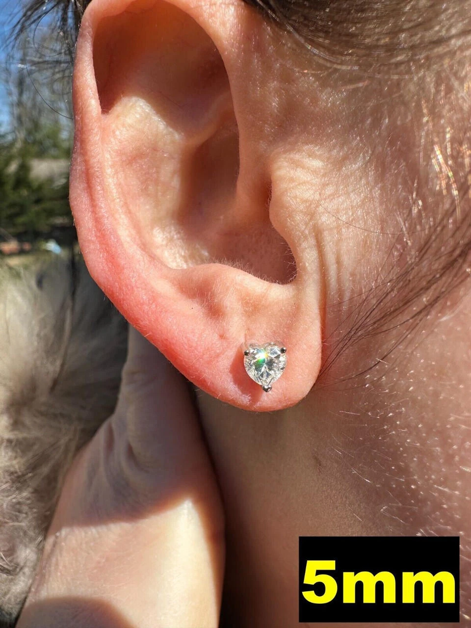 Real Moissanite Solitaire Stud Earrings Heart Shaped Fancy Cut 925 Silver 3-7mm 14 Real Moissanite Solitaire Stud Earrings Heart Shaped Fancy Cut 925 Silver 3-7mm - Image 12