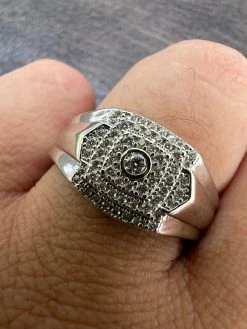 Real MOISSANITE Square Pinky Ring 925 Silver Hip Hop Iced Pass Diamond Tester 22 Real MOISSANITE Square Pinky Ring 925 Silver Hip Hop Iced Pass Diamond Tester -Harlem Bling Shop harlembling real moissanite square pinky ring 925 silver hip hop iced pass diamond tester 16878.1664299724