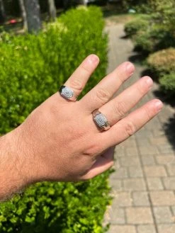 Real MOISSANITE Square Pinky Ring 925 Silver Hip Hop Iced Pass Diamond Tester 18 Real MOISSANITE Square Pinky Ring 925 Silver Hip Hop Iced Pass Diamond Tester -Harlem Bling Shop harlembling real moissanite square pinky ring 925 silver hip hop iced pass diamond tester 17432.1664301633