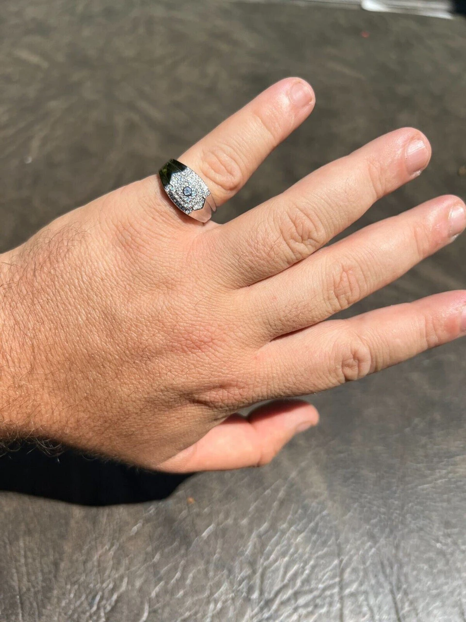 Real MOISSANITE Square Pinky Ring 925 Silver Hip Hop Iced Pass Diamond Tester 10 Real MOISSANITE Square Pinky Ring 925 Silver Hip Hop Iced Pass Diamond Tester - Image 8