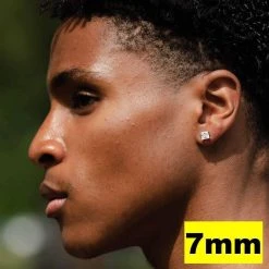 Real MOISSANITE Square Princess Stud Earrings 14k Gold Vermeil Pass Diamond Test -Harlem Bling Shop harlembling real moissanite square princess stud earrings 14k gold vermeil pass diamond test 47928.1664355755