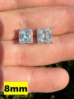 Real MOISSANITE Square Princess Stud Earrings 925 Silver Passes Diamond Tester 21 Real MOISSANITE Square Princess Stud Earrings 925 Silver Passes Diamond Tester -Harlem Bling Shop harlembling real moissanite square princess stud earrings 925 silver passes diamond tester 62353.1664356066