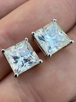Real MOISSANITE Square Princess Stud Earrings 925 Silver Passes Diamond Tester 25 Real MOISSANITE Square Princess Stud Earrings 925 Silver Passes Diamond Tester -Harlem Bling Shop harlembling real moissanite square princess stud earrings 925 silver passes diamond tester 75910.1664359380