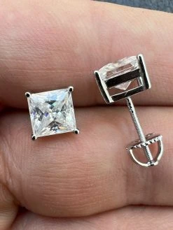Real MOISSANITE Square Princess Stud Earrings 925 Silver Passes Diamond Tester 17 Real MOISSANITE Square Princess Stud Earrings 925 Silver Passes Diamond Tester -Harlem Bling Shop harlembling real moissanite square princess stud earrings 925 silver passes diamond tester 84494.1664360164