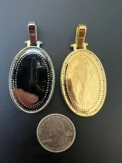 Real Moissanite St Christopher Necklace Pendant Iced Medallion Pass Diamond Test 20 Real Moissanite St Christopher Necklace Pendant Iced Medallion Pass Diamond Test -Harlem Bling Shop harlembling real moissanite st christopher necklace pendant iced medallion pass diamond test 53151.1664355580