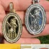 Real Moissanite St Christopher Necklace Pendant Iced Medallion Pass Diamond Test 2 Real Moissanite St Christopher Necklace Pendant Iced Medallion Pass Diamond Test -Harlem Bling Shop harlembling real moissanite st christopher necklace pendant iced medallion pass diamond test 54838.1664358008