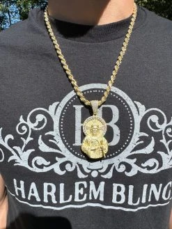 Real MOISSANITE St Jude San Judas Iced Pendant Necklace 925 Silver / 14k Gold 27 Real MOISSANITE St Jude San Judas Iced Pendant Necklace 925 Silver / 14k Gold -Harlem Bling Shop harlembling real moissanite st jude san judas iced pendant necklace 925 silver 14k gold 31625.1694828354