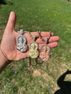 Real MOISSANITE St Jude San Judas Iced Pendant Necklace 925 Silver / 14k Gold 40 Real MOISSANITE St Jude San Judas Iced Pendant Necklace 925 Silver / 14k Gold -Harlem Bling Shop harlembling real moissanite st jude san judas iced pendant necklace 925 silver 14k gold 39730.1694828216