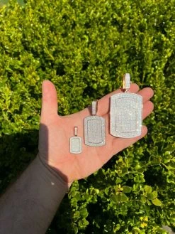 Real MOISSANITE Stone 14k Rose Gold Vermeil Dog Tag Iced HipHop Pendant Necklace 16 Real MOISSANITE Stone 14k Rose Gold Vermeil Dog Tag Iced HipHop Pendant Necklace -Harlem Bling Shop harlembling real moissanite stone 14k rose gold vermeil dog tag iced hiphop pendant necklace 45806.1664358930