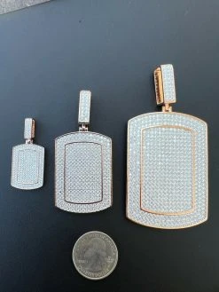 Real MOISSANITE Stone 14k Rose Gold Vermeil Dog Tag Iced HipHop Pendant Necklace 23 Real MOISSANITE Stone 14k Rose Gold Vermeil Dog Tag Iced HipHop Pendant Necklace -Harlem Bling Shop harlembling real moissanite stone 14k rose gold vermeil dog tag iced hiphop pendant necklace 50759.1664358380