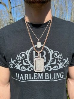 Real MOISSANITE Stone 14k Rose Gold Vermeil Dog Tag Iced HipHop Pendant Necklace 17 Real MOISSANITE Stone 14k Rose Gold Vermeil Dog Tag Iced HipHop Pendant Necklace -Harlem Bling Shop harlembling real moissanite stone 14k rose gold vermeil dog tag iced hiphop pendant necklace 58209.1664357019