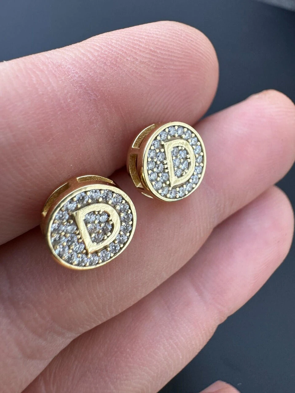 Real Moissanite Stud Earrings 925 Silver Iced Hip Hop Letter Initial Letter A-Z 11 Real Moissanite Stud Earrings 925 Silver Iced Hip Hop Letter Initial Letter A-Z - Image 9