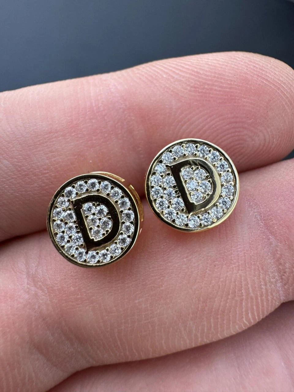 Real Moissanite Stud Earrings 925 Silver Iced Hip Hop Letter Initial Letter A-Z 22 Real Moissanite Stud Earrings 925 Silver Iced Hip Hop Letter Initial Letter A-Z - Image 20