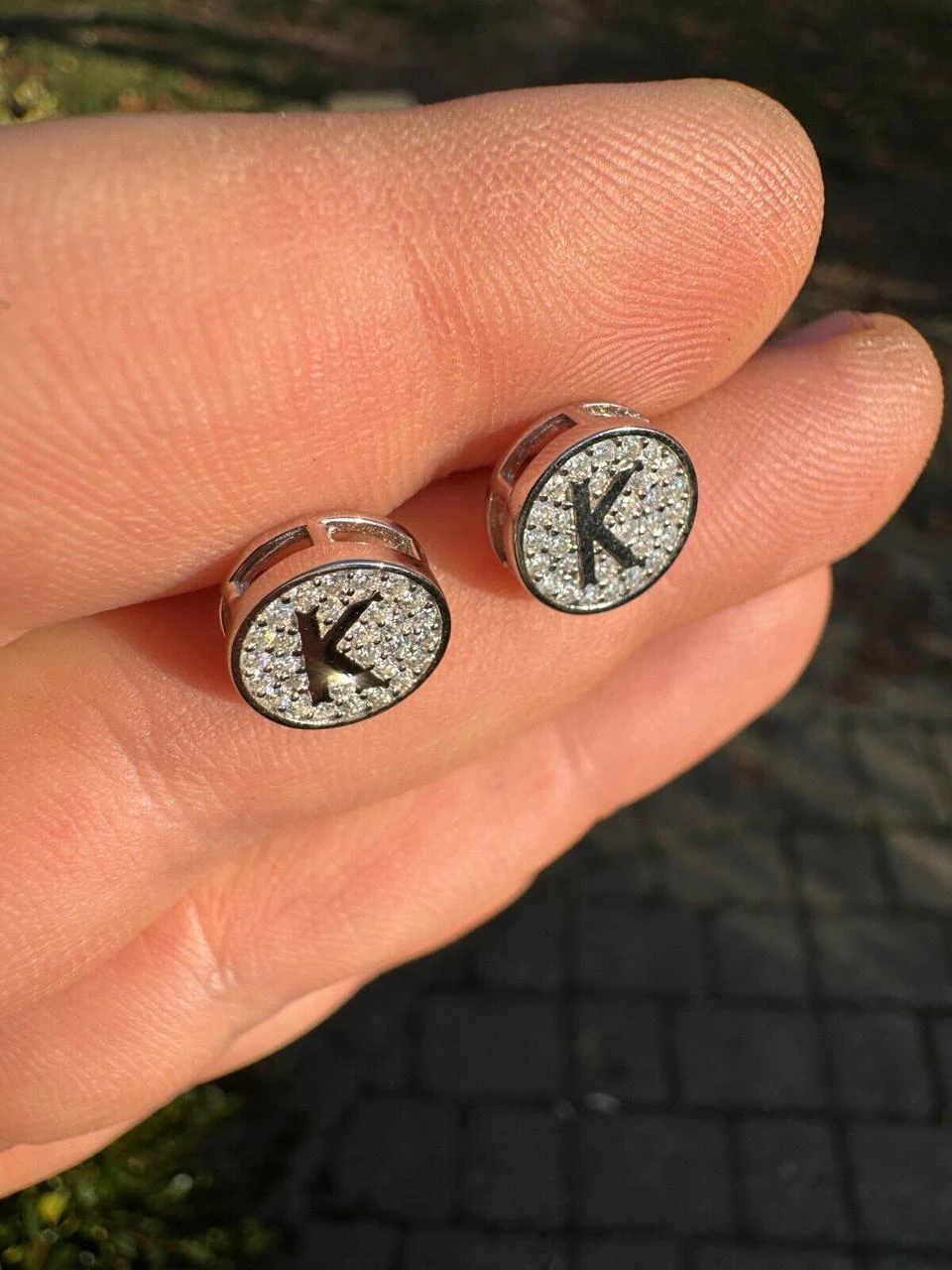 Real Moissanite Stud Earrings 925 Silver Iced Hip Hop Letter Initial Letter A-Z 17 Real Moissanite Stud Earrings 925 Silver Iced Hip Hop Letter Initial Letter A-Z - Image 15