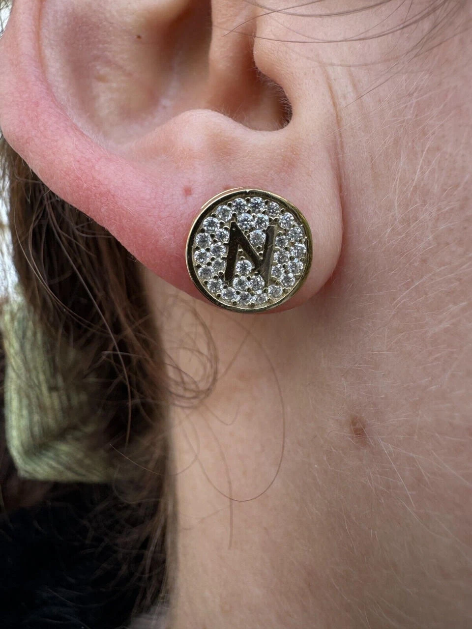 Real Moissanite Stud Earrings 925 Silver Iced Hip Hop Letter Initial Letter A-Z 21 Real Moissanite Stud Earrings 925 Silver Iced Hip Hop Letter Initial Letter A-Z - Image 19