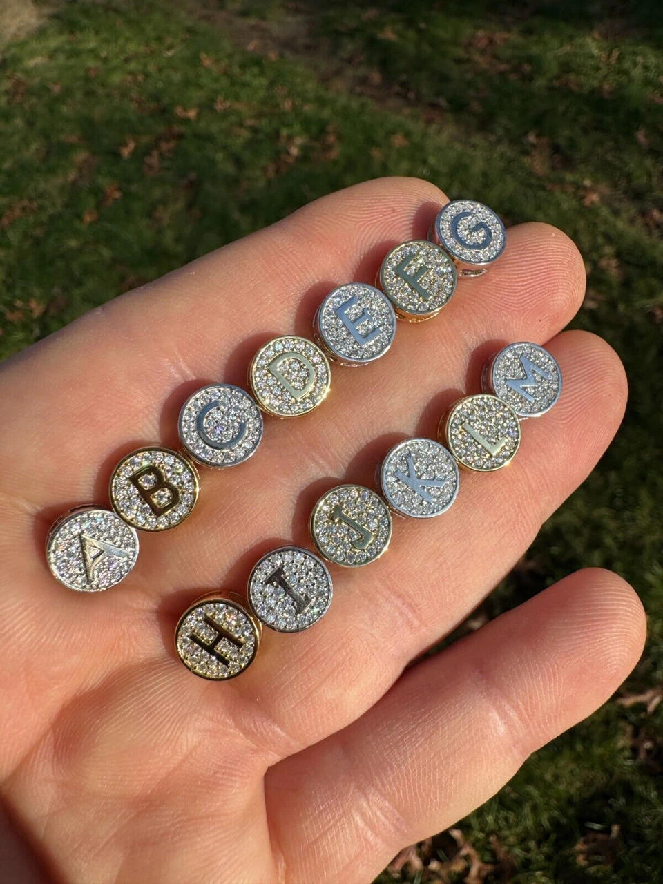Real Moissanite Stud Earrings 925 Silver Iced Hip Hop Letter Initial Letter A-Z 13 Real Moissanite Stud Earrings 925 Silver Iced Hip Hop Letter Initial Letter A-Z - Image 11