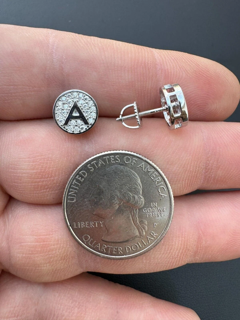 Real Moissanite Stud Earrings 925 Silver Iced Hip Hop Letter Initial Letter A-Z 19 Real Moissanite Stud Earrings 925 Silver Iced Hip Hop Letter Initial Letter A-Z - Image 17