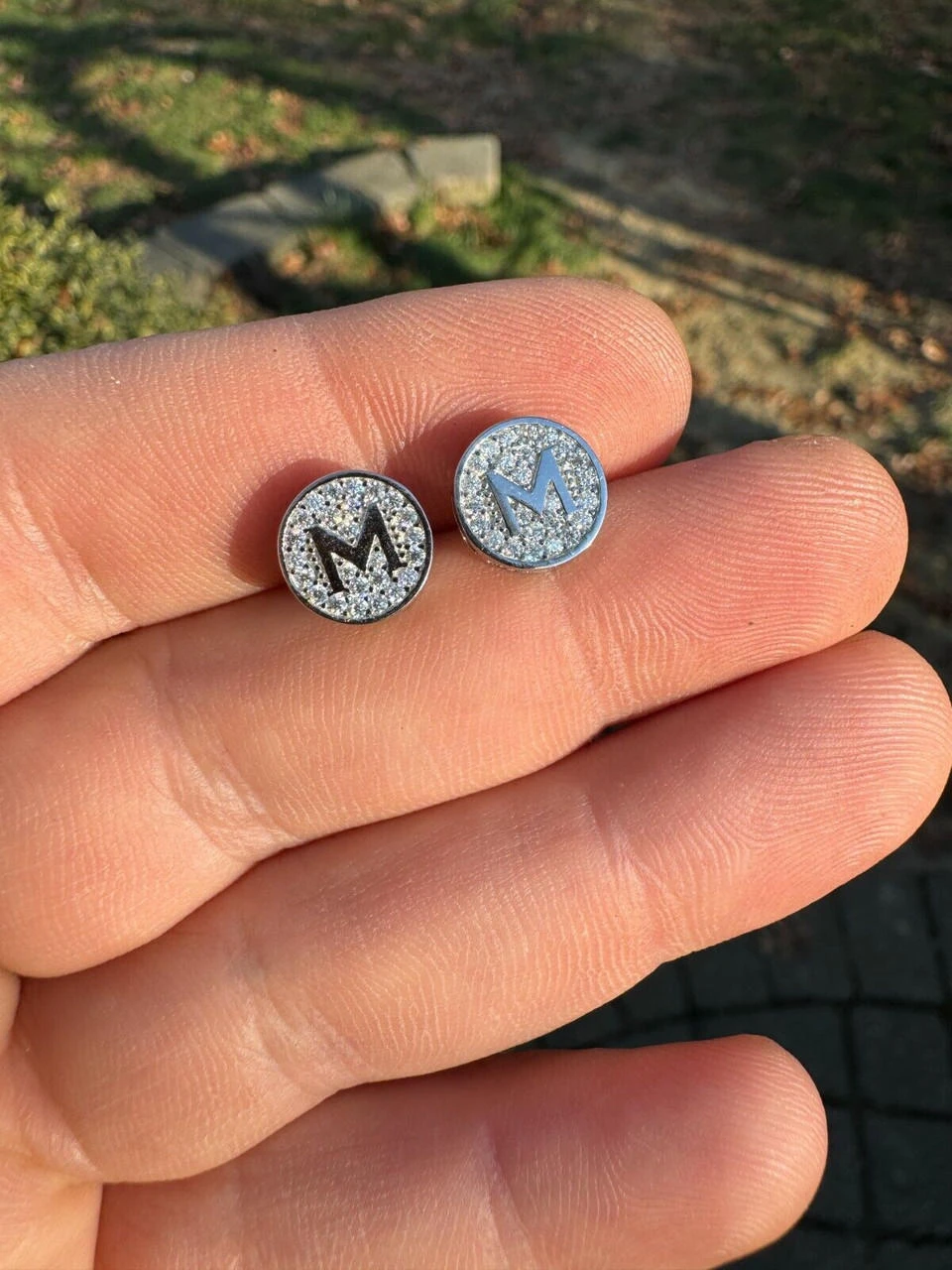 Real Moissanite Stud Earrings 925 Silver Iced Hip Hop Letter Initial Letter A-Z 14 Real Moissanite Stud Earrings 925 Silver Iced Hip Hop Letter Initial Letter A-Z - Image 12