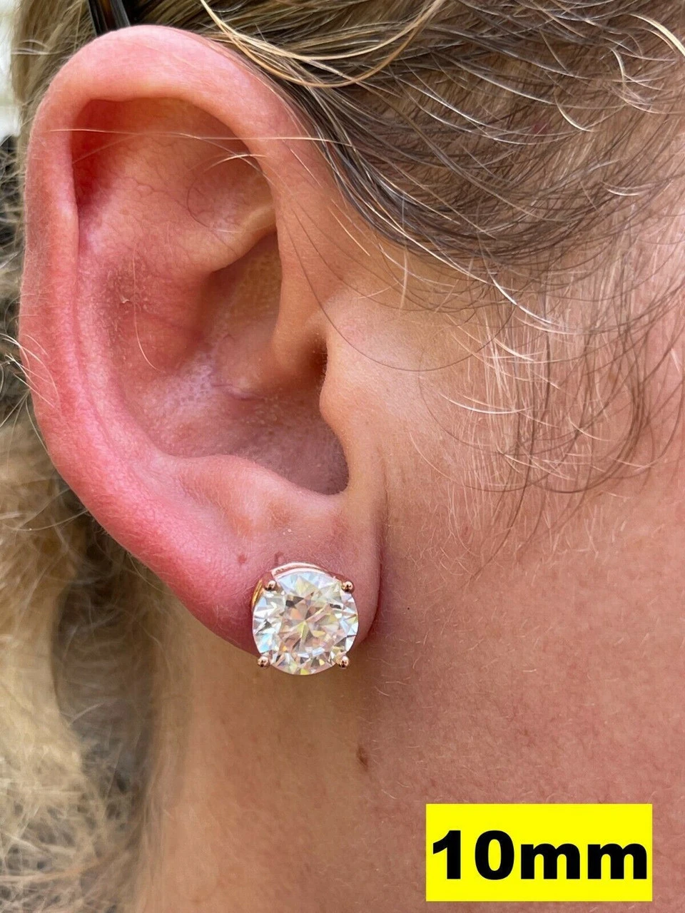 Real Moissanite Stud Earrings Diamond Tester Size 0.4-8ct 14k Rose Gold Vermeil 14 Real Moissanite Stud Earrings Diamond Tester Size 0.4-8ct 14k Rose Gold Vermeil - Image 12