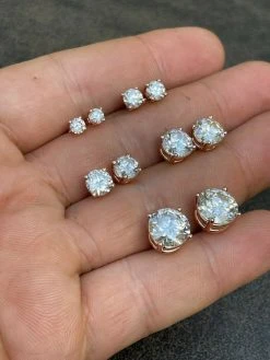 Real Moissanite Stud Earrings Diamond Tester Size 0.4-8ct 14k Rose Gold Vermeil 20 Real Moissanite Stud Earrings Diamond Tester Size 0.4-8ct 14k Rose Gold Vermeil -Harlem Bling Shop harlembling real moissanite stud earrings diamond tester size 0.4 8ct 14k rose gold vermeil 89466.1664384586