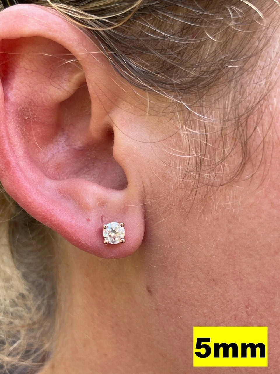 Real Moissanite Stud Earrings Diamond Tester Size 0.4-8ct 14k Rose Gold Vermeil 11 Real Moissanite Stud Earrings Diamond Tester Size 0.4-8ct 14k Rose Gold Vermeil - Image 9