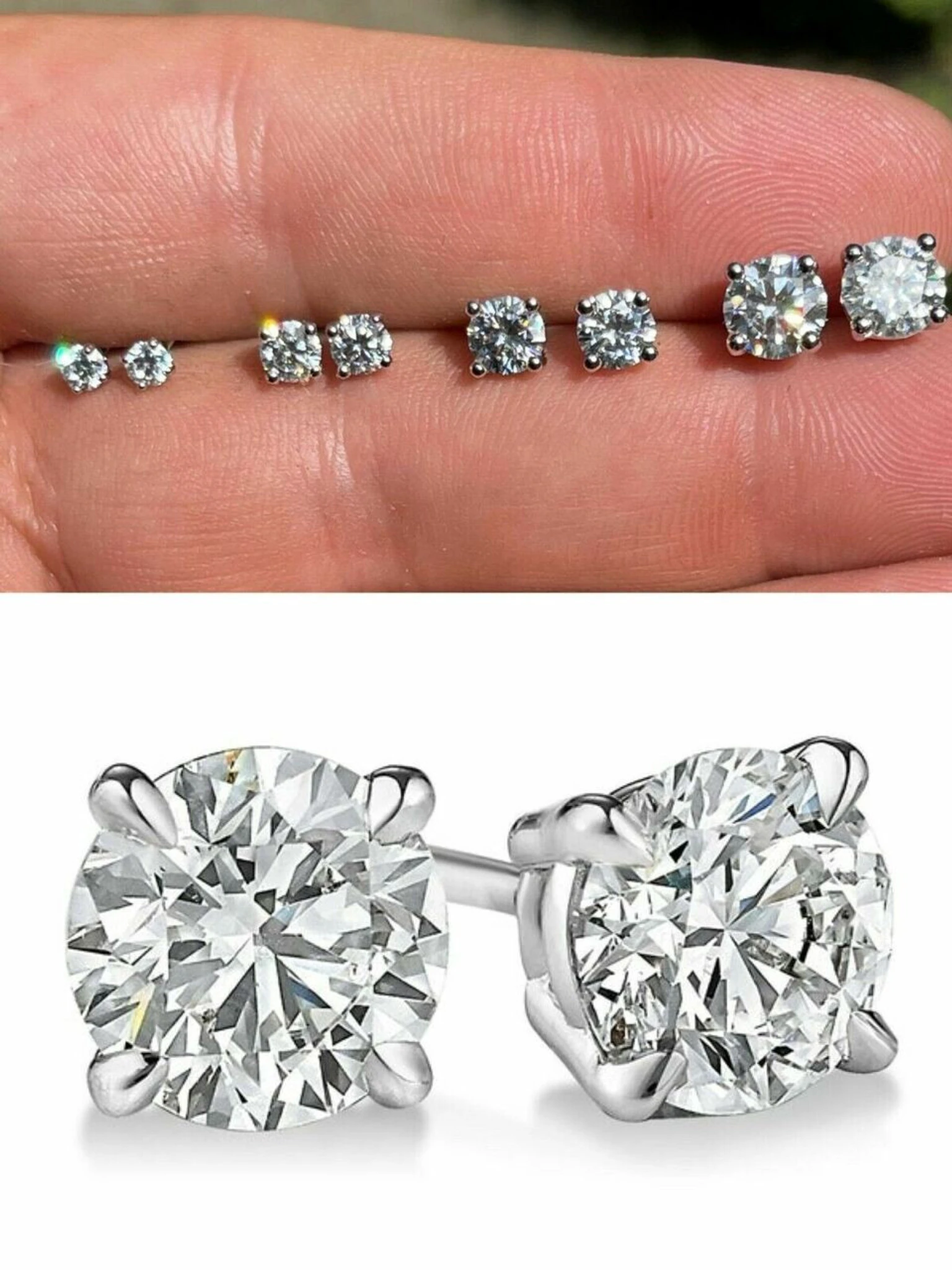 Real Moissanite Stud Earrings, Men's & Ladies, All Sizes 0.2-2ct 3 Real Moissanite Stud Earrings, Men's & Ladies, All Sizes 0.2-2ct