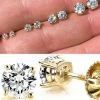 Real Moissanite Stud Earrings Pass Diamond Tester Size 0.2-2ct 14k Gold Vermeil 2 Real Moissanite Stud Earrings Pass Diamond Tester Size 0.2-2ct 14k Gold Vermeil -Harlem Bling Shop harlembling real moissanite stud earrings pass diamond tester size 0.2 2ct 14k gold vermeil 76450.1664383793