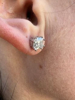 Real Moissanite Stud Earrings Square Asscher Cut 925 Silver Screwbacks 4mm-8mm -Harlem Bling Shop harlembling real moissanite stud earrings square asscher cut 925 silver screwbacks 4mm 8mm 20260.1680291818